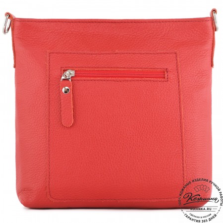  Кожаная сумка "София" (красная)